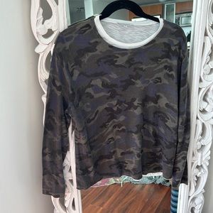 Camouflage Sweater with White Complementing Connected Tee